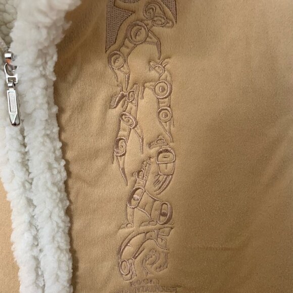 Vintage 90s Due North Canada Sherpa Vest Rustic Cabin Core Large - Picture 2 of 10